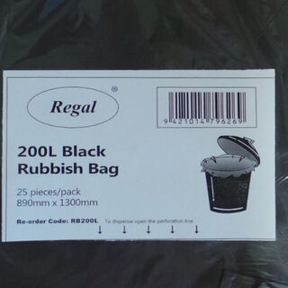 200L Black Bin Liner - Premier Hygiene