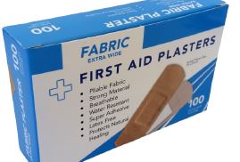 Box of 100's Fabric Plasters X wide, 76x25mm