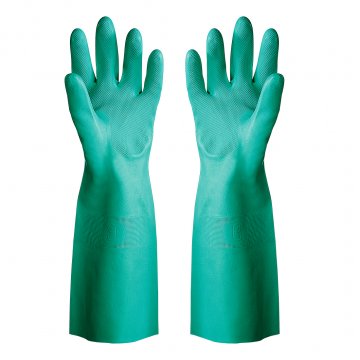 Nitrile chemical glove unlined, 45cm long, GREEN - Esko