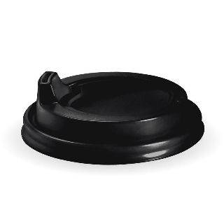 Hot Cup Lid Sipper Large 90mm (To Fit 12,16,20oz) Black - BioPak