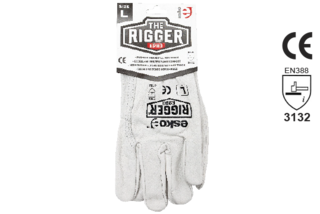Leather Rigger Glove Premium Cowhide Header Card MEDIUM - Esko The Rigger