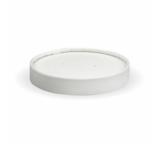 250ml (8oz) BioBowl  Paper Lids, White - BioPak