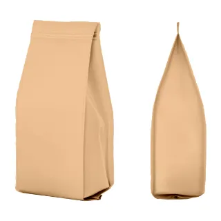 Coffee Valve Bag 1KG Side Gusset with Valve BROWN PAPER FINISH