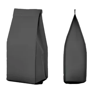 Coffee Valve Bag 1KG Side Gusset with Valve BLACK SHINY