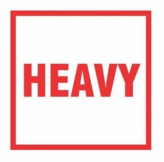 Heavy Handling Label - White/Red, 99mm x 99mm Carton 12